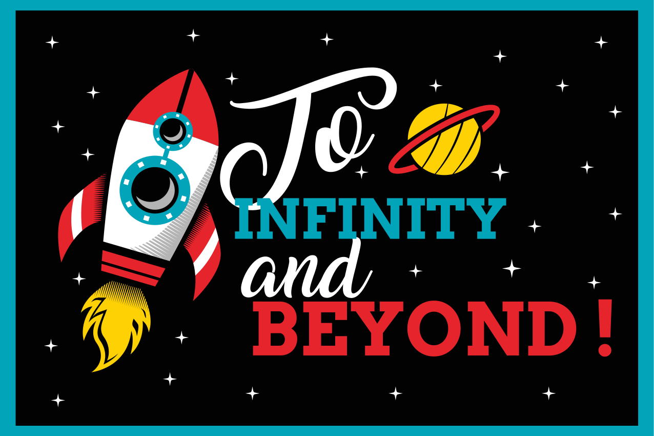 Tovaglietta americana frase volo verso l'infinito - TenStickers