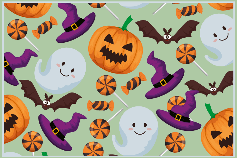 Tovaglietta americana di halloween elementi colorati - TenStickers