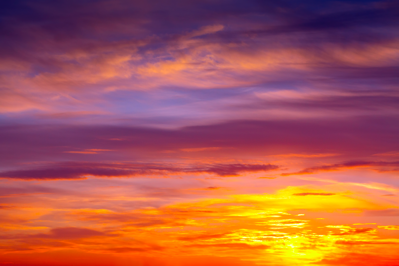Tovaglietta americana moderna vista orizzonte al tramonto - TenStickers