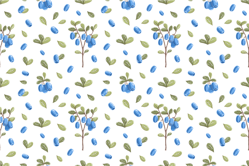 Tovaglietta americana textu motivo botanico blu - TenStickers