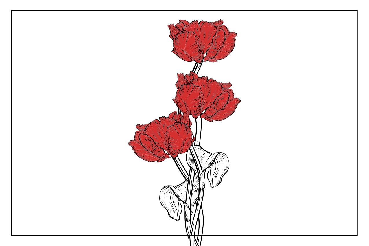 Tovaglietta americana originale composizione floreale rossa - TenStickers