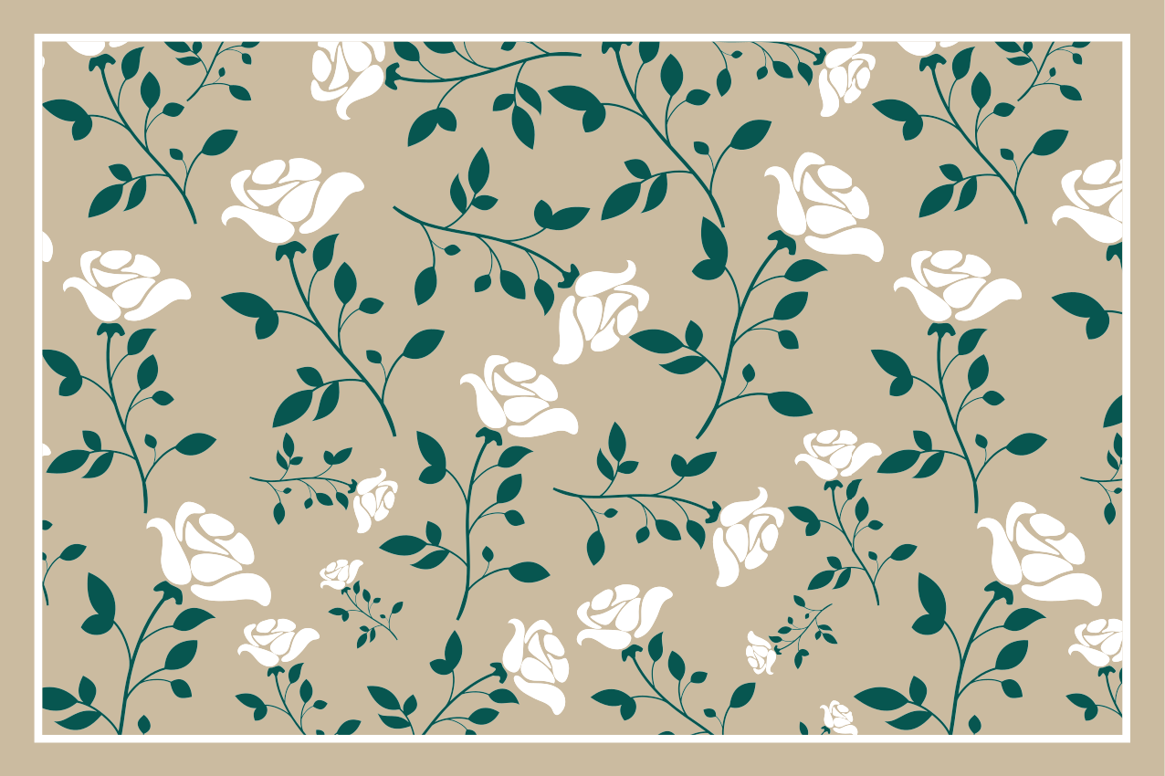 Tovaglietta americana textu motivo verde floreale - TenStickers