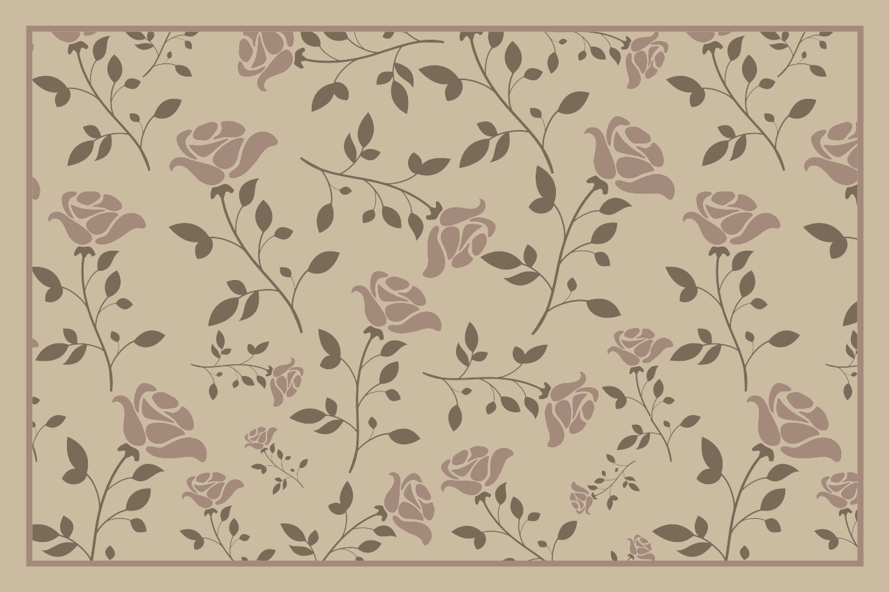 Tovaglietta americana textu motivo botanico floreale - TenStickers