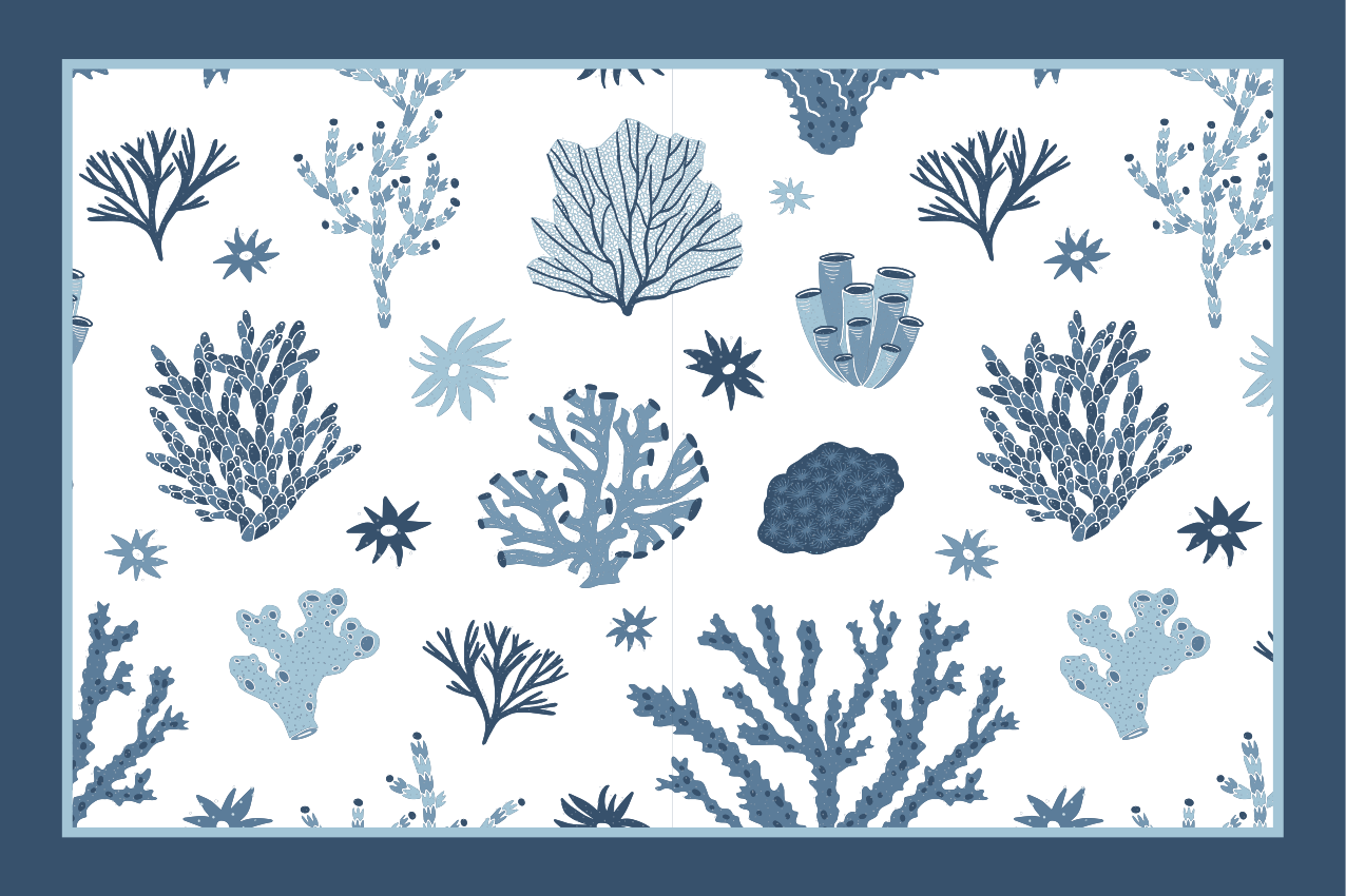 Tovaglietta americana textu corallo e piante marine - TenStickers