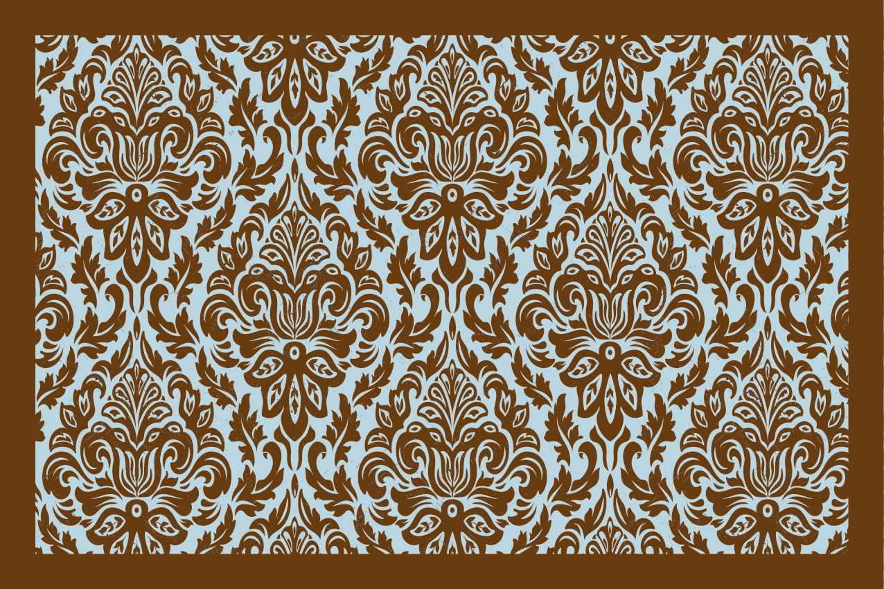 Tovaglietta americana textu emblema fiore intricato - TenStickers