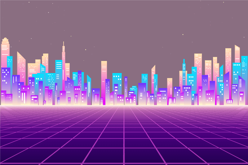 Tovaglietta americana moderna scena di città futuristica - TenStickers
