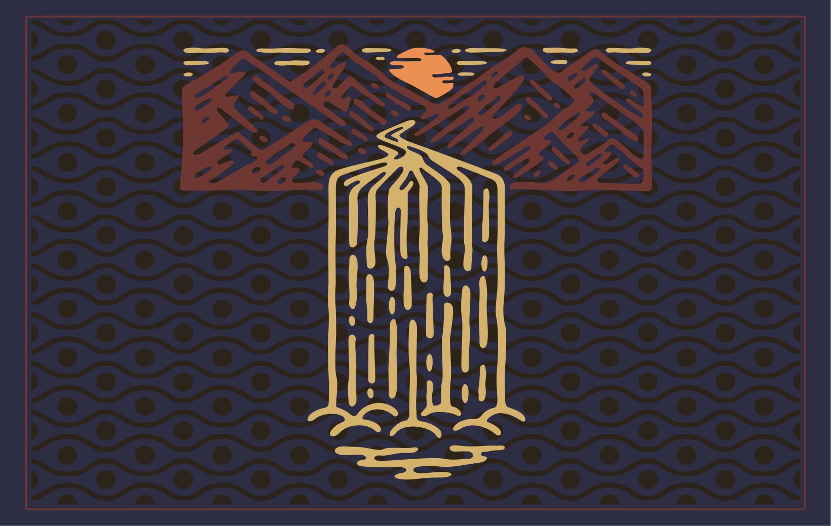 Tovaglietta americana originale scena di cascata montana - TenStickers