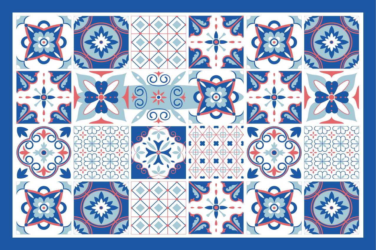 Tovaglietta americana textu motivo piastrellato intricati - TenStickers