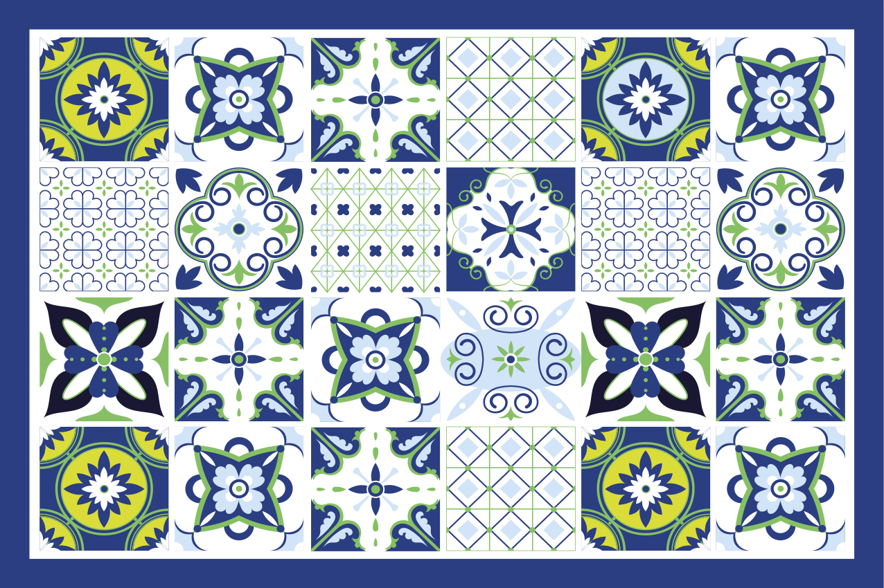 Tovaglietta americana textu composizioni geometriche vivaci - TenStickers