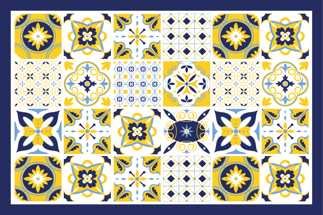 Tovaglietta americana textu motivi di piastrelle colorate - TenStickers