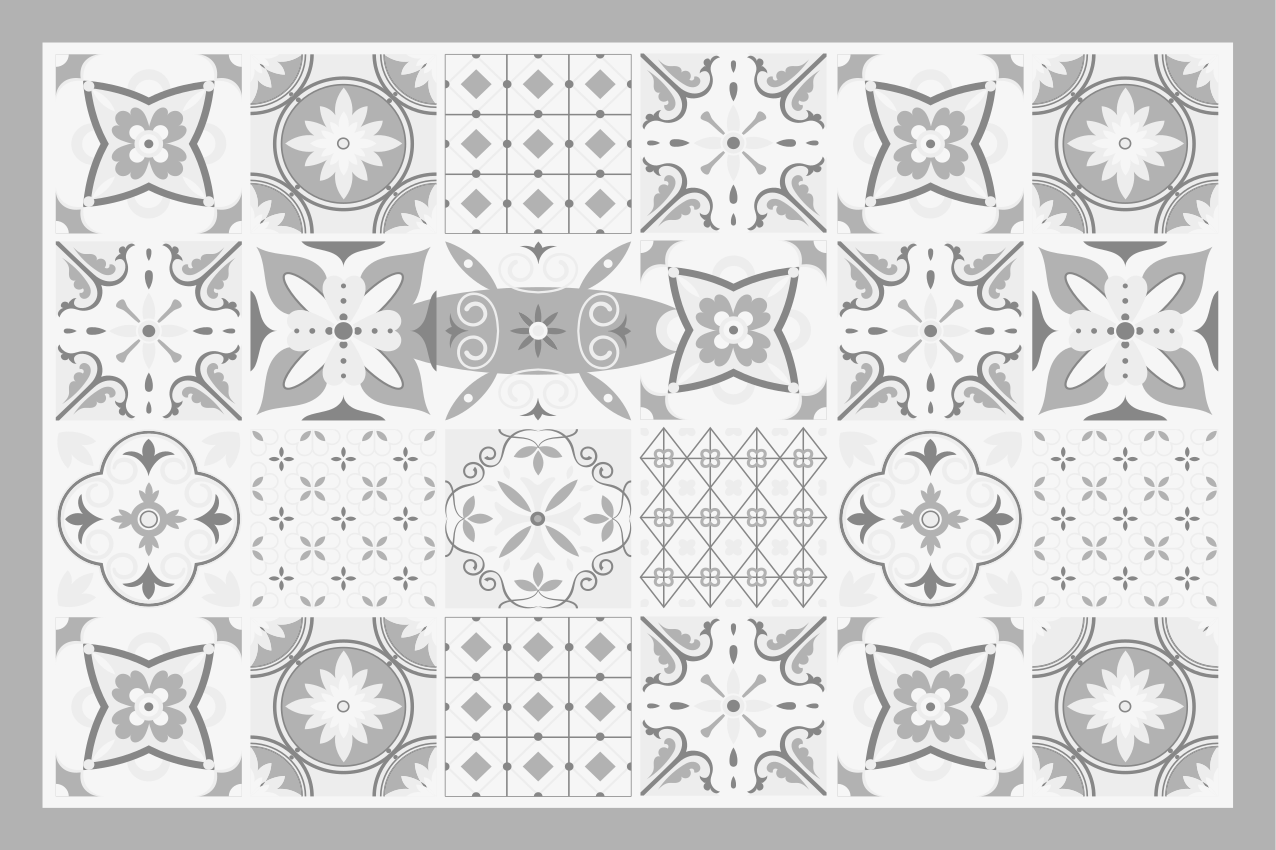 Tovaglietta americana textu motivi monocromatici eleganti - TenStickers