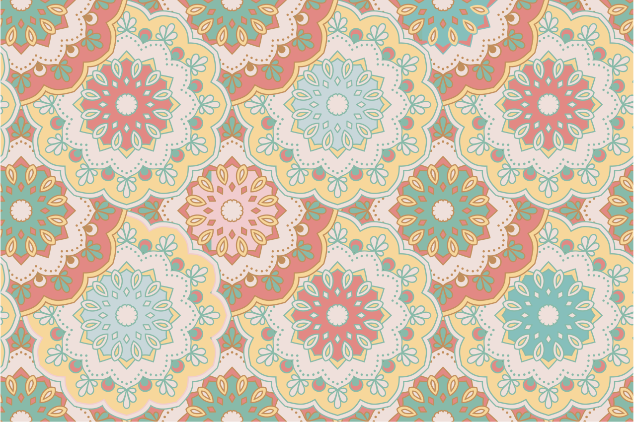 Tovaglietta americana textu motivi floreali colorati - TenStickers