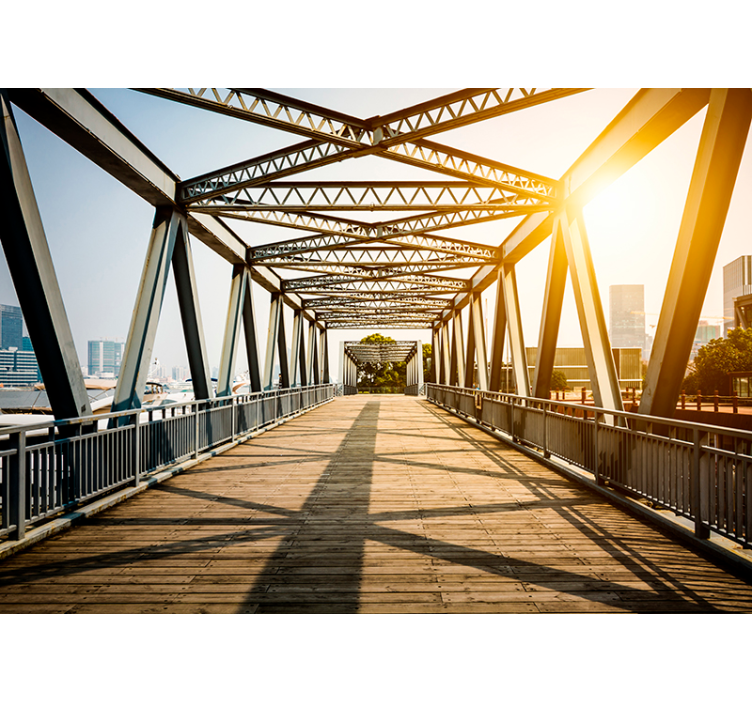 Fotomurale 3d ponte di legno - TenStickers