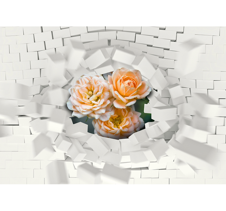 Fotomurale 3d cubi e fiori - TenStickers