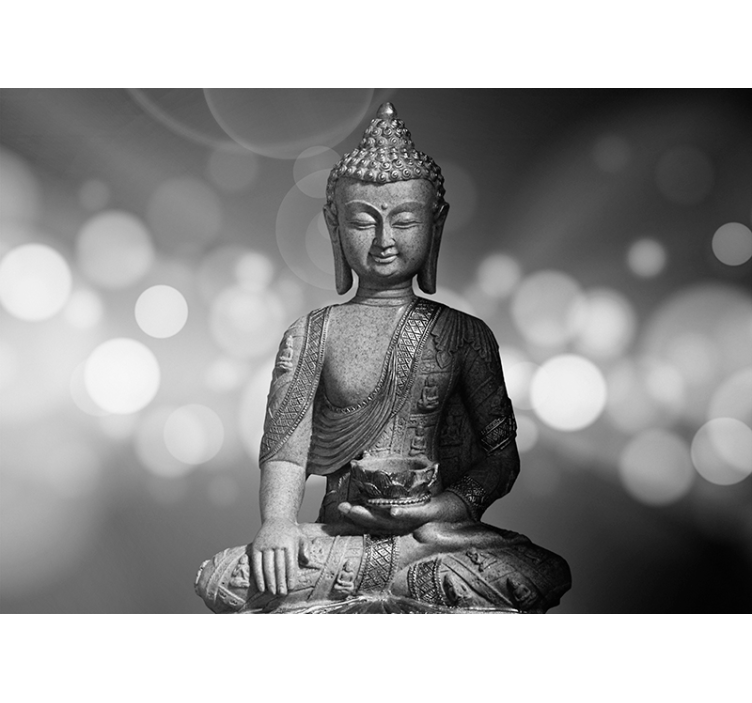 Straordinario fotomurale Zen Buddha d'argento - TenStickers
