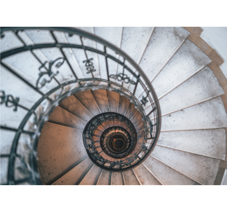 Fotomurale città design scala a spirale - TenStickers