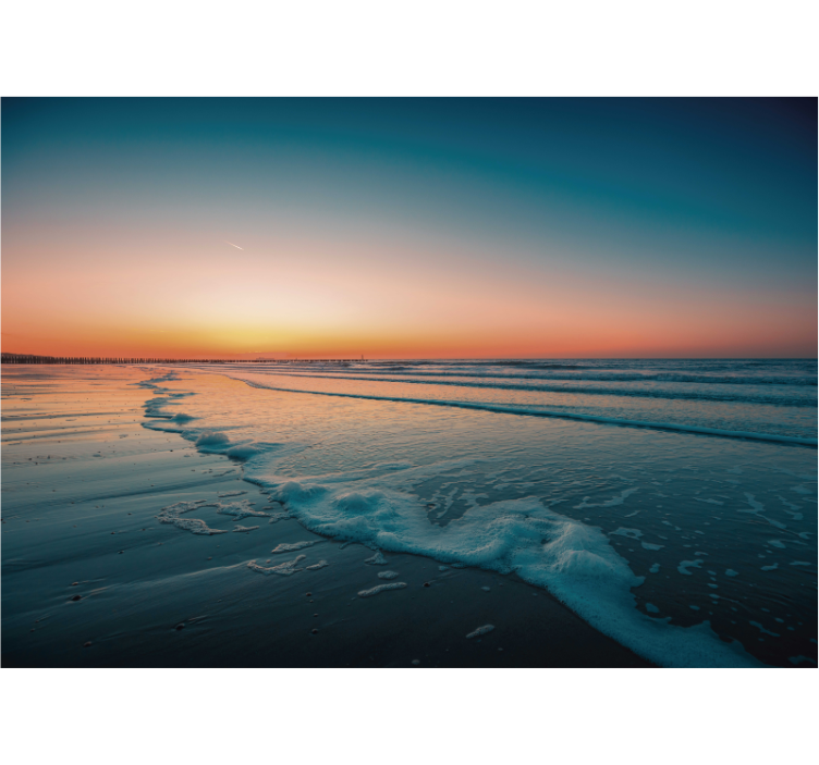 Fotomurali natura onde dell'oceano al tramonto - TenStickers