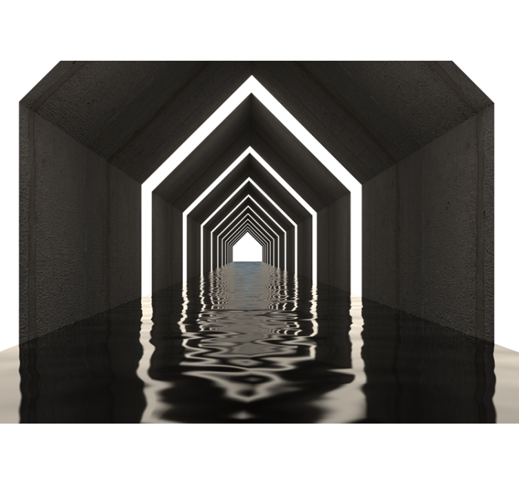 Fotomurale 3d prospettiva del tunnel riflettente - TenStickers