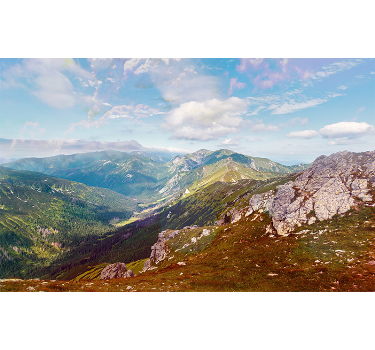 Fotomurale montagna vista panoramica sulle montagne - TenStickers