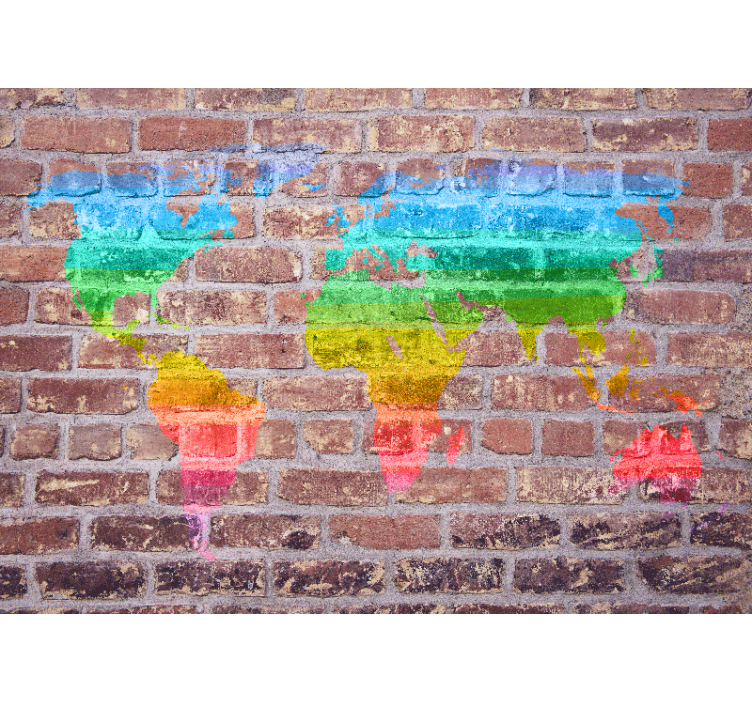 Fotomurale mappamondo raffigurazione geografica colorata - TenStickers