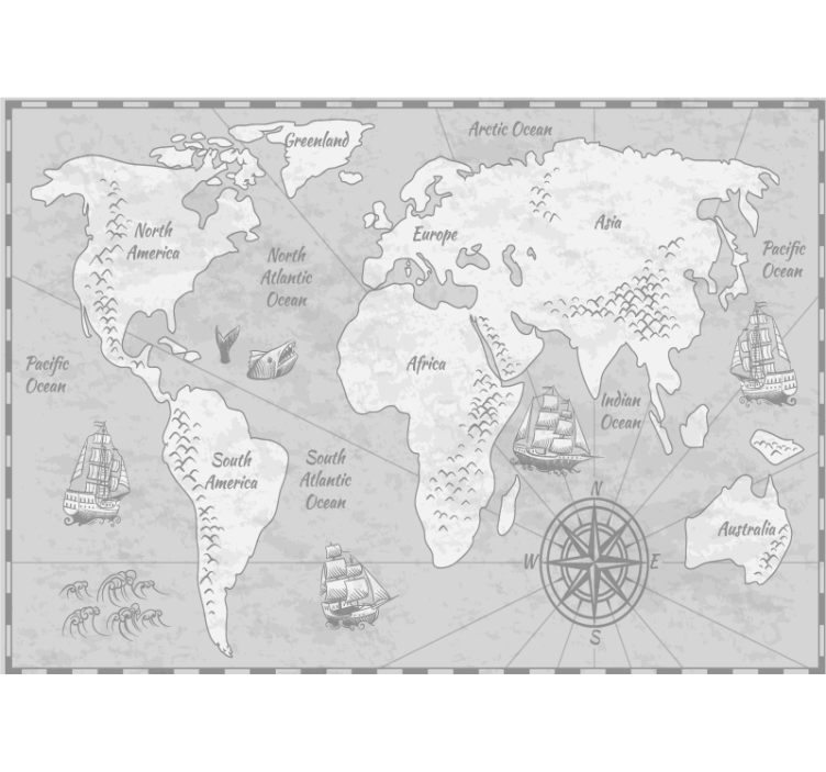 Fotomurale mappamondo esplorazione del mondo cartografica - TenStickers