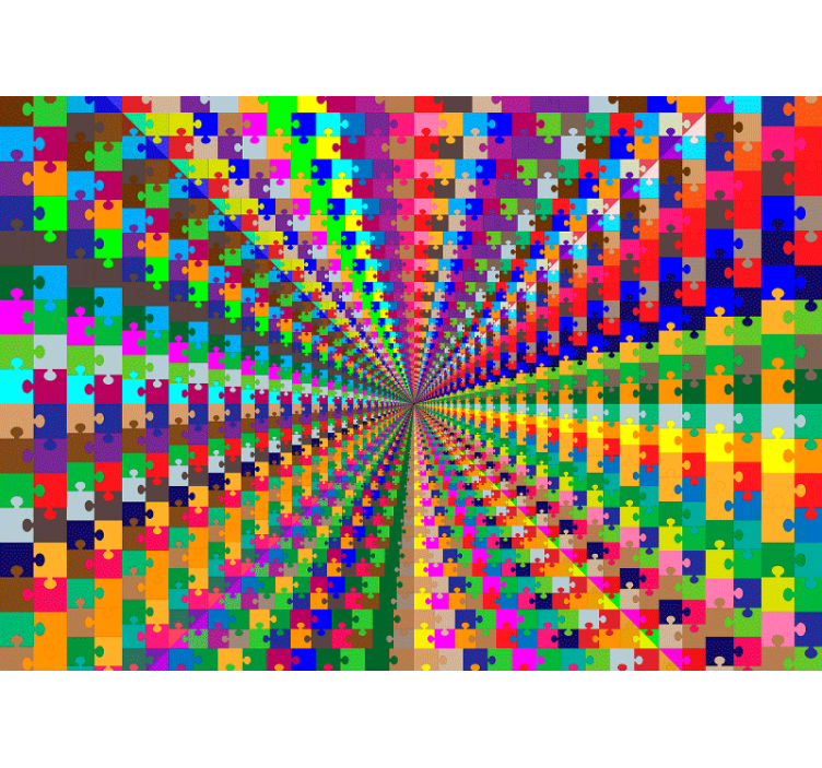 Fotomurale 3d esplosione di puzzle - TenStickers