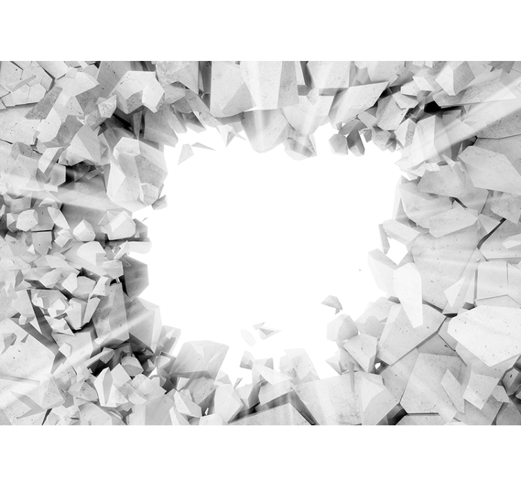 Fotomurale 3d struttura di cemento rotto - TenStickers