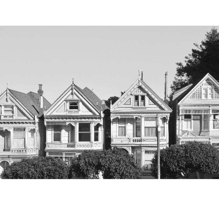 Fotomurale città fila di case vittoriane - TenStickers