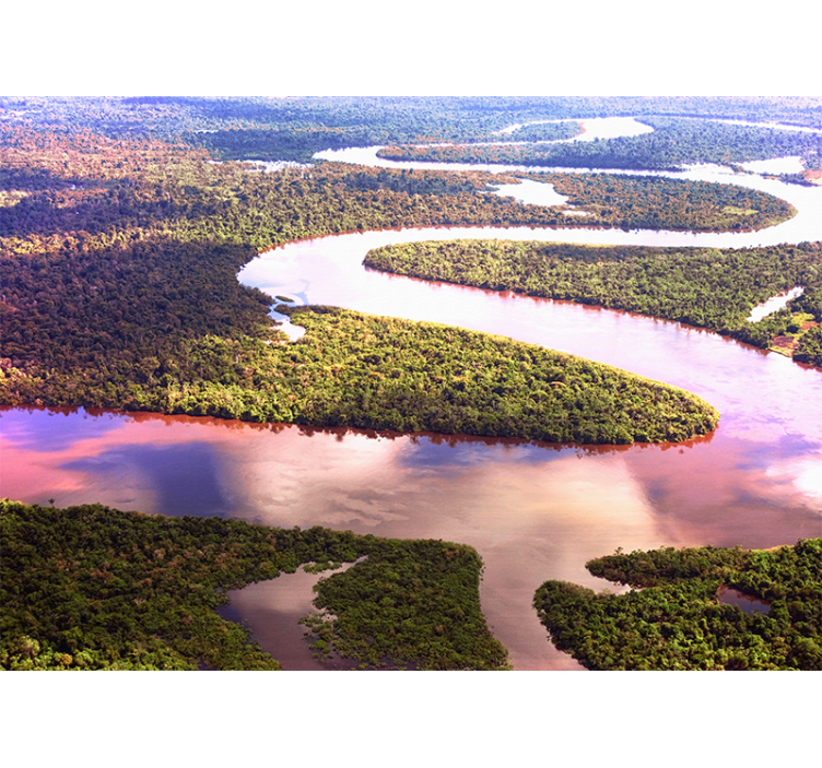 Fotomurale paesaggi fiume serpentino - TenStickers