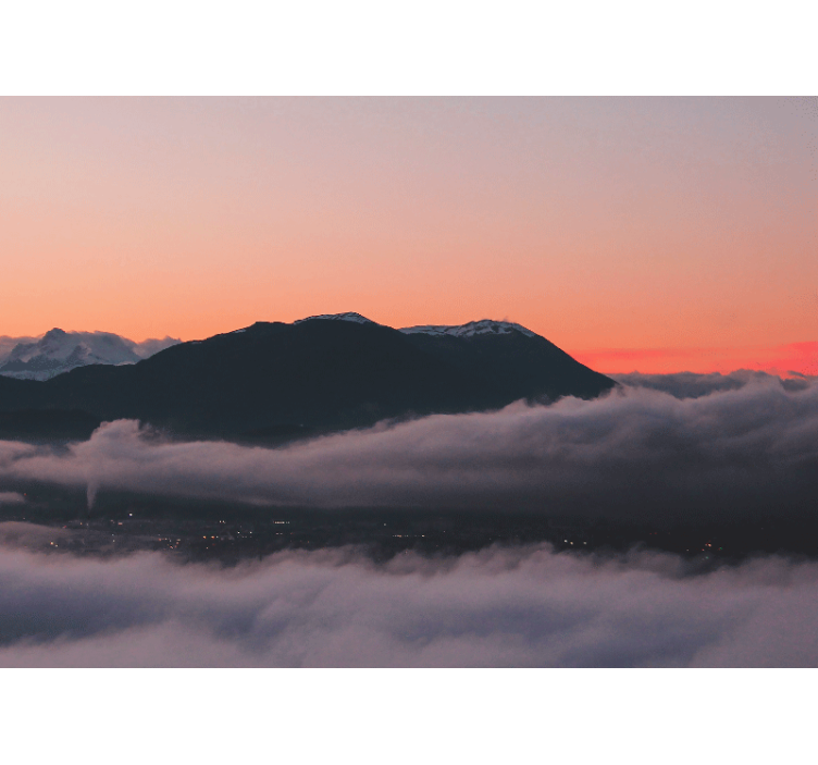 Fotomurale paesaggi vista al tramonto in montagna - TenStickers