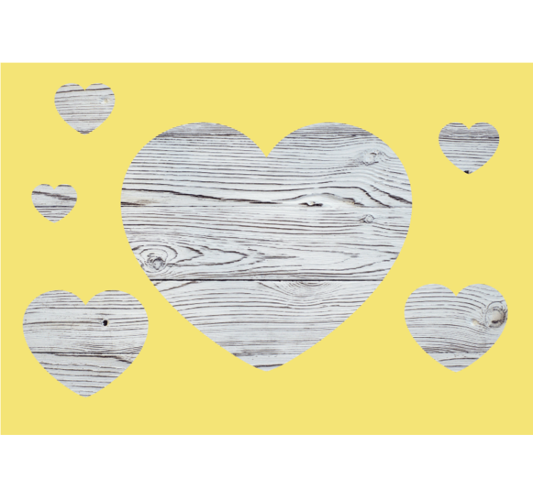 Fotomurale amore motivo legno cuori - TenStickers