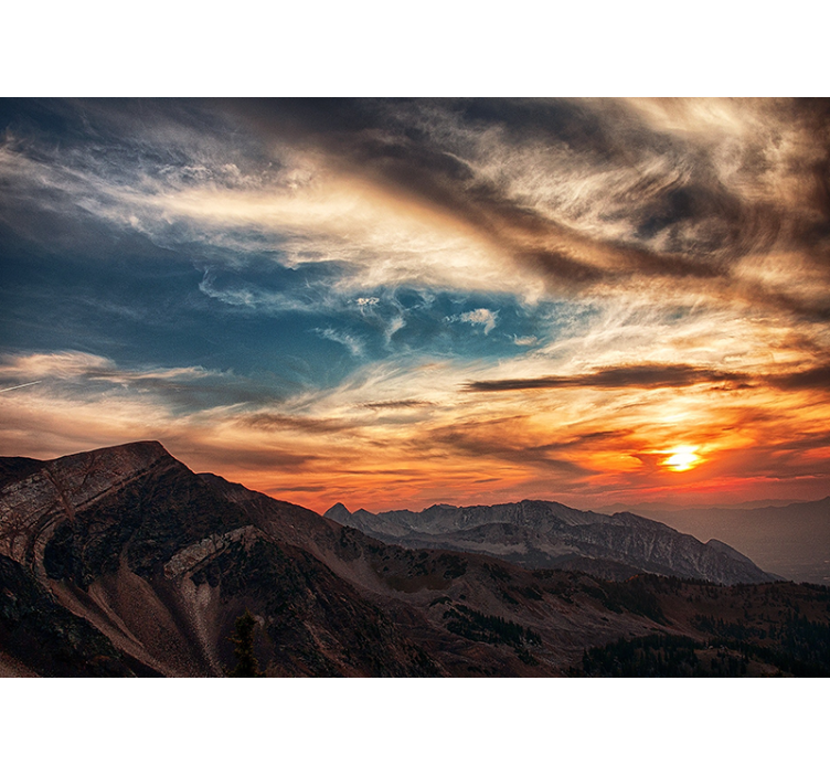 Fotomurale montagna crepuscolo sulla grande montagna - TenStickers
