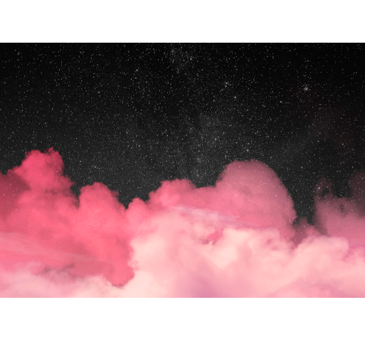 Fotomurale montagna nuvole rosa stellate - TenStickers