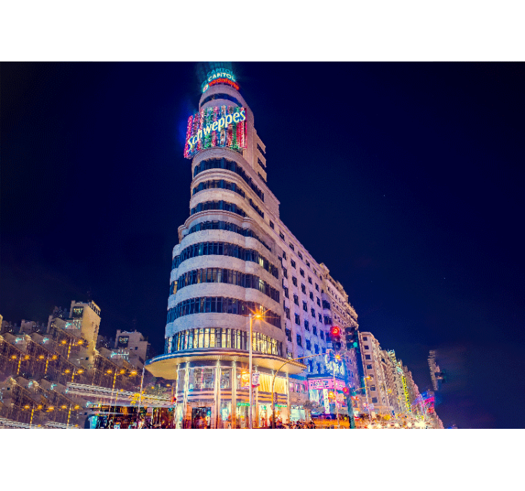 Fotomurale di madrid skyline notturno - TenStickers