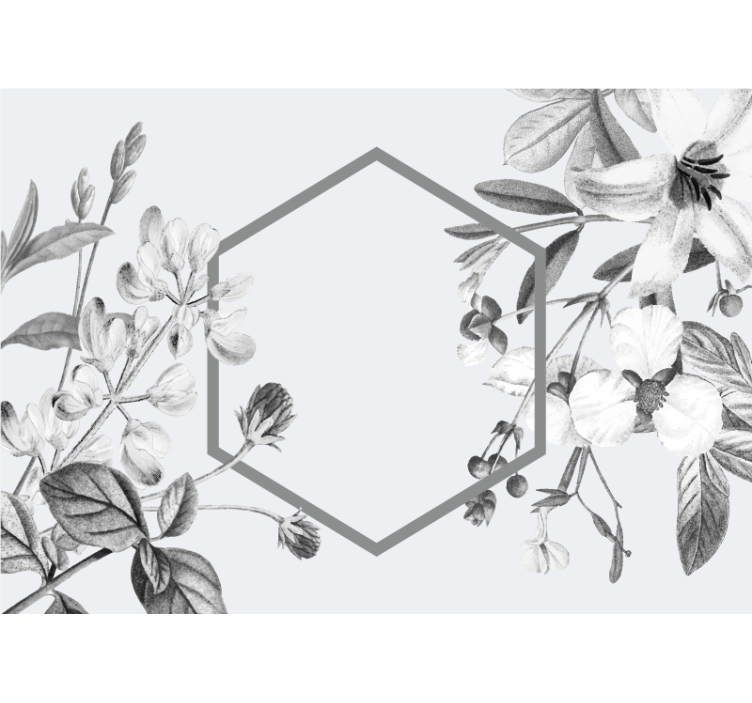 Fotomurale fiori disposizione delle piante grigie - TenStickers
