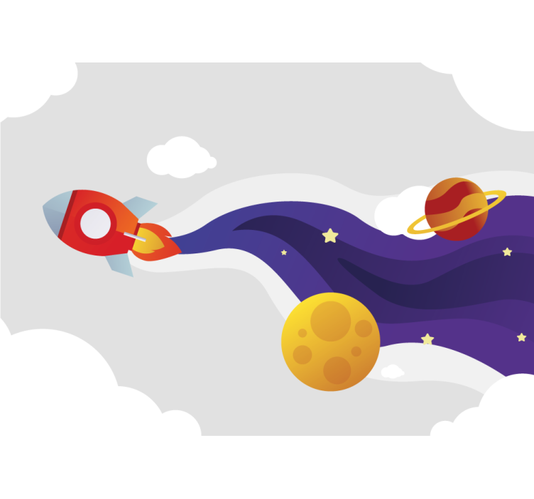 Fotomurale fantasia astronavi e corpi celesti - TenStickers