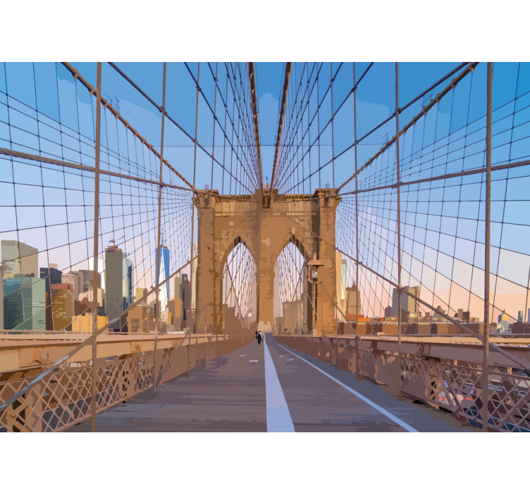 Fotomurale città vista sul ponte di brooklyn - TenStickers