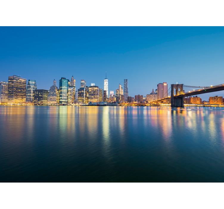 Fotomurale new york skyline urbano ponte di brooklyn - TenStickers