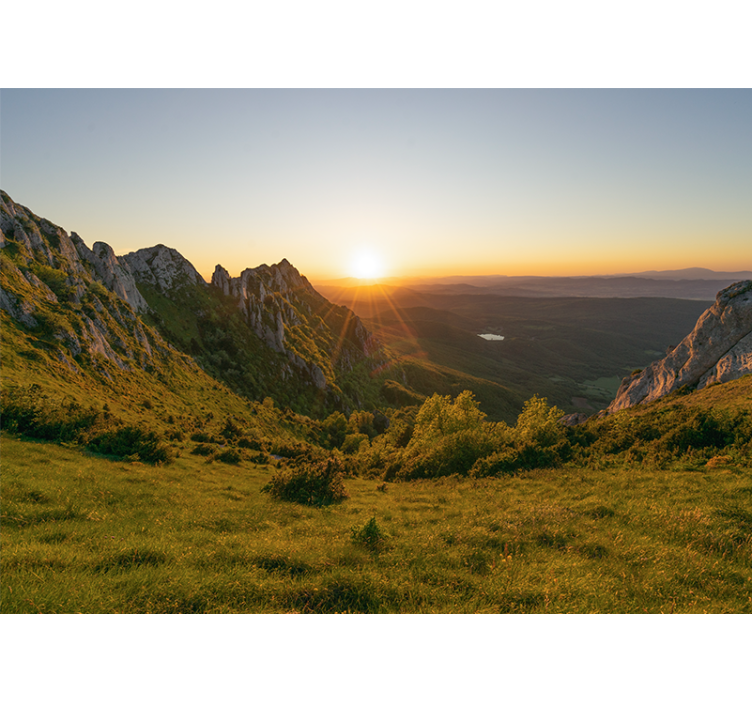 Fotomurale paesaggi tramonto sulle montagne - TenStickers