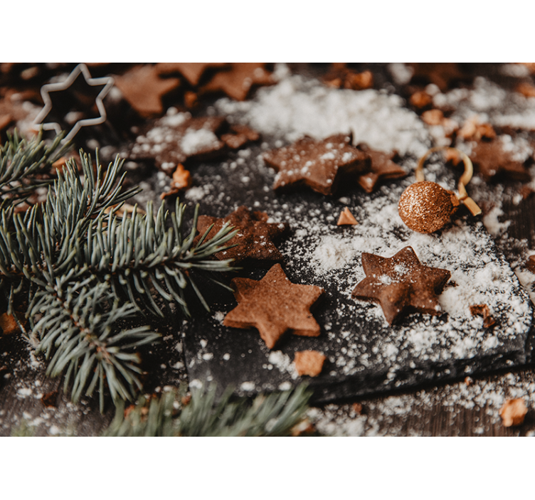 Fotomurale di natale stelle di pan di zenzero festive - TenStickers