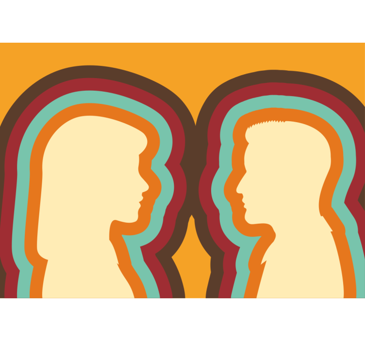 Fotomurale amore silhouette di coppia - TenStickers