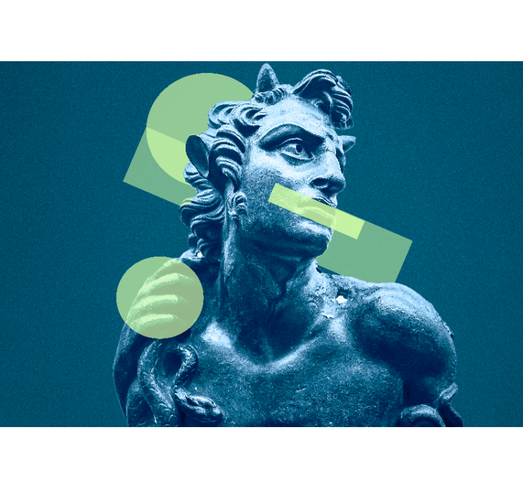 Fotomurale artistico statue con forme geometriche - TenStickers