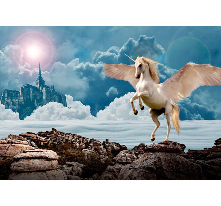 Fotomurale fantasia volo del unicorno maestoso - TenStickers