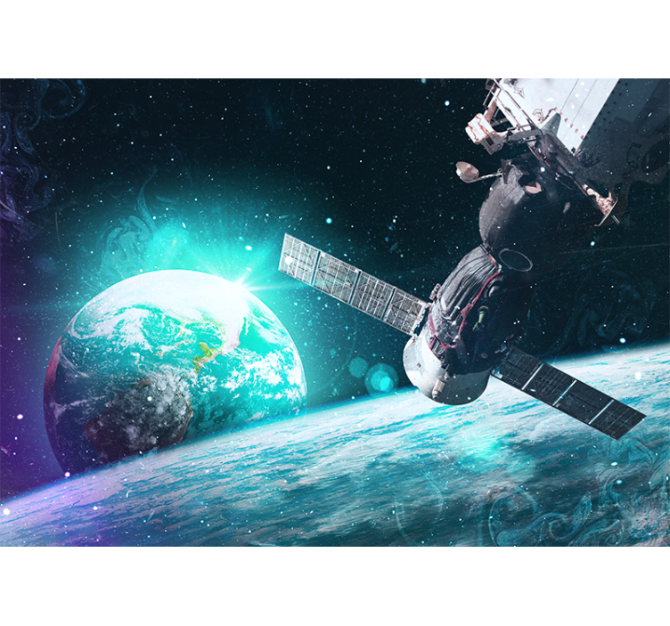 Fotomurale spaziale astronavi in orbita terrestre - TenStickers