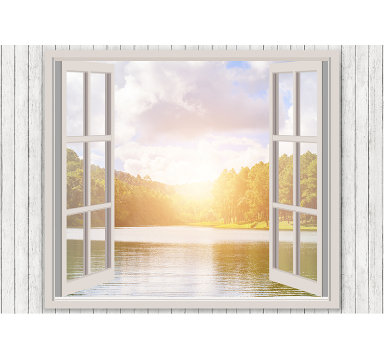 Fotomurali natura alba sul lago - TenStickers