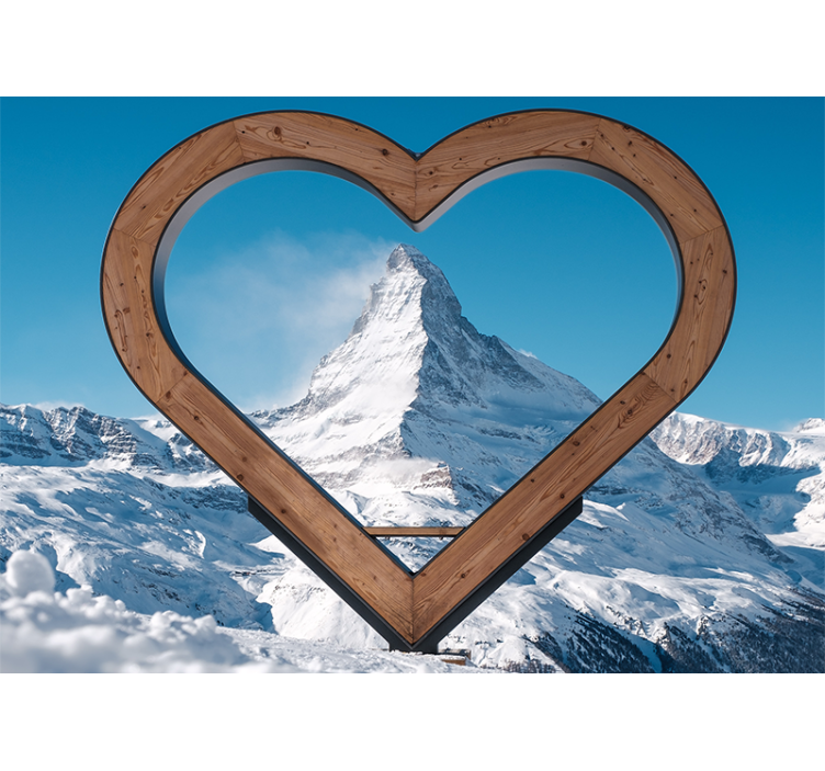 Fotomurale amore vista montagna a forma di cuore - TenStickers