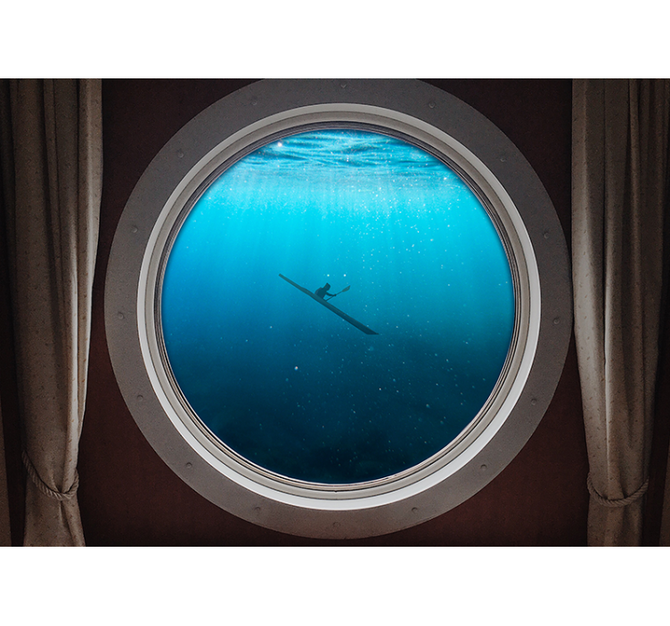 Fotomurale mare scena di kayak subacqueo - TenStickers