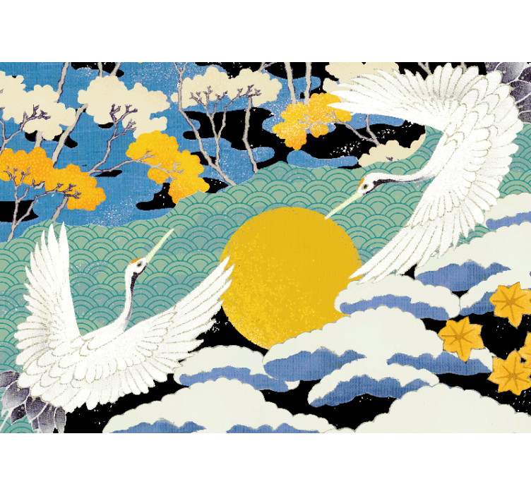 Fotomurali natura gru e sole - TenStickers