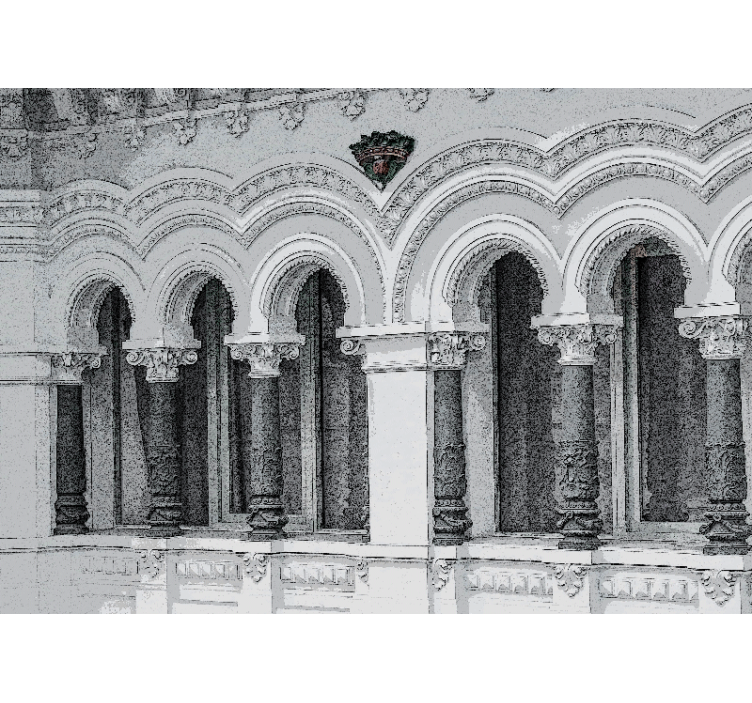 Fotomurale classico dettagli archi architettonici - TenStickers