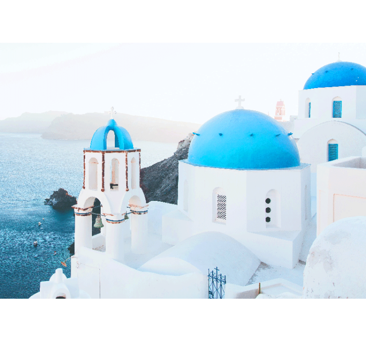 Fotomurale città vista mare di santorini - TenStickers